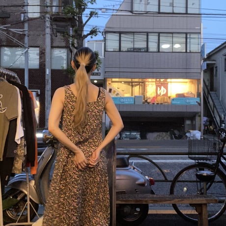 [USED]  花柄ロングワンピース