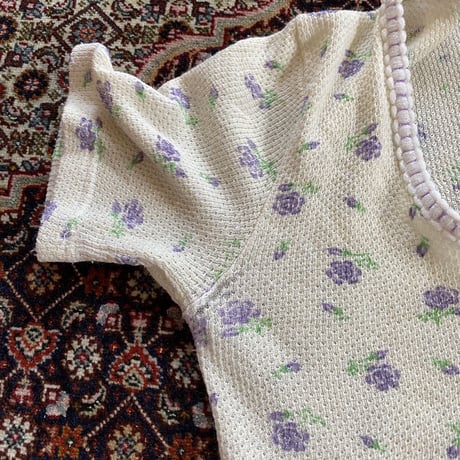 [USED] VINTAGE 花柄ワッフルTee🌷