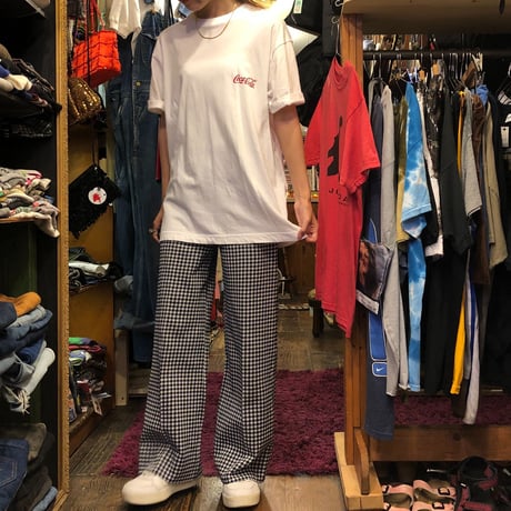 [USED] 70's EURO ギンガムチェックPOLY PANTS♡