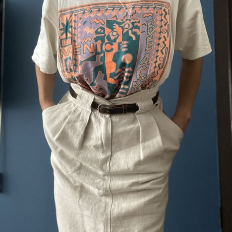 [USED] リネン タック スカート