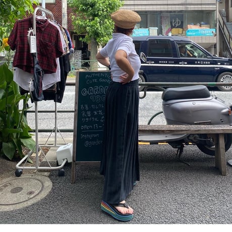 [USED] オープンカラー リブトップス