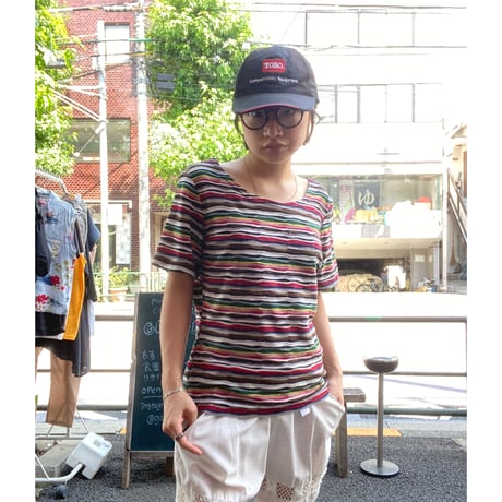 [USED]colorfulボーダーTee