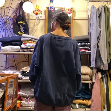 [USED] 珍品 "NAVY" ヘリンボーンCREW！