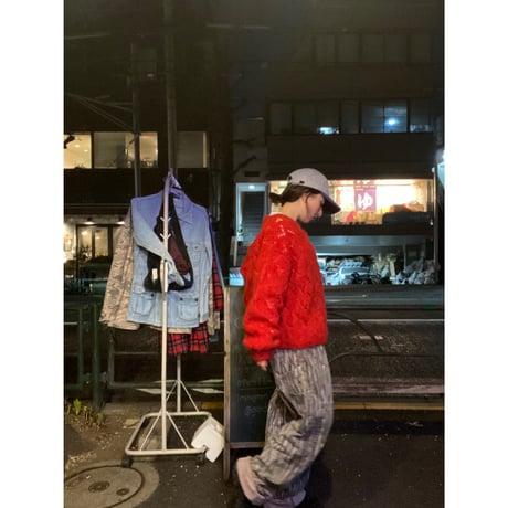 [USED] RED❤️モヘアニットカーディガン