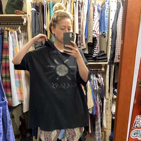 [USED] BLACKプリントフードtee