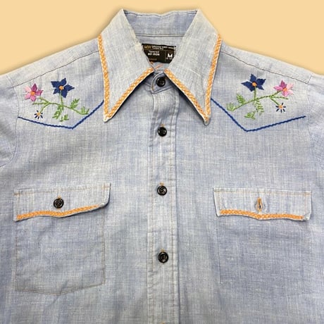 [USED] 70's vintage 刺繍シャンブレー