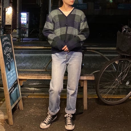 [USED] CHECK KNIT CARDIGAN♡