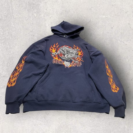 [USED] 90's DRAGON謎漢字 PARKA 🐉🔥 size XL