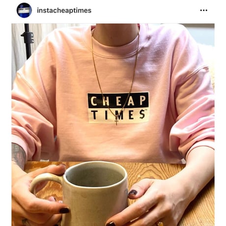 [CHEAP TIME$] "YING YANG" CREW SWEAT PINK