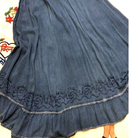 [USED] インディゴブルー💙レーヨンワンピ