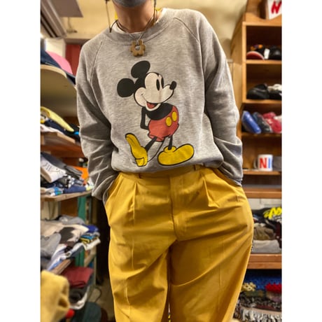 [USED] 80's Mickey SWEAT -MIDIUM GREY-