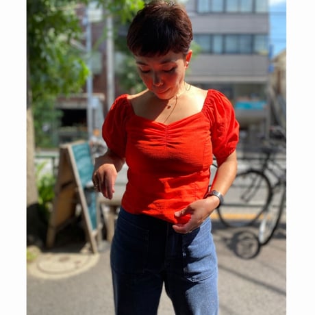 [USED] リネンパフスリーブトップス❤️