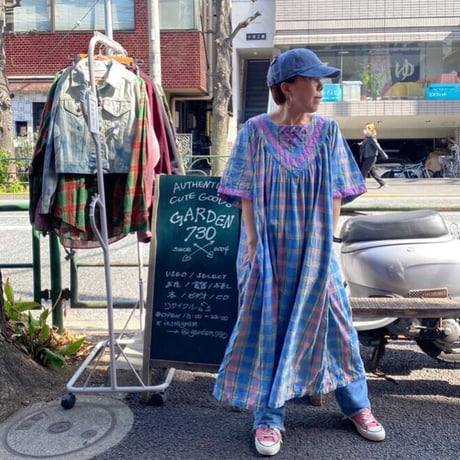 [USED]  タータンチェック柄ロングワンピース