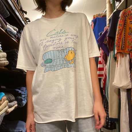 [USED] ゆるプリント 猫 tee