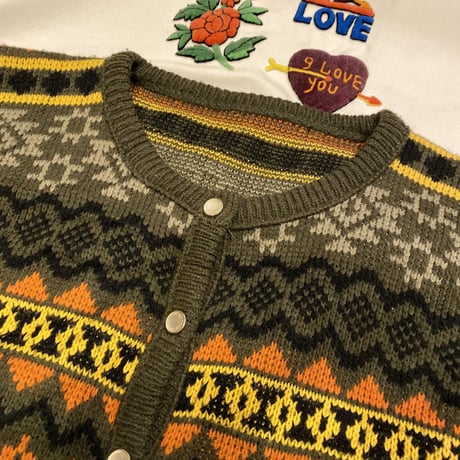 [USED] ノルディック柄ニットカーディガン❄️