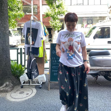 [USED] SILK 花柄LONG SKIRT💐