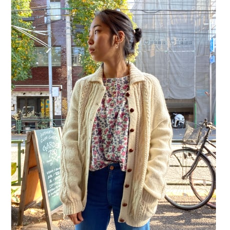 [USED] ケーブル編みニットカーディガン