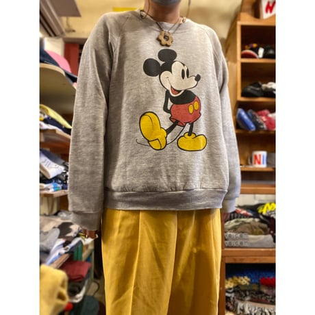 [USED] 80's Mickey SWEAT -MIDIUM GREY-