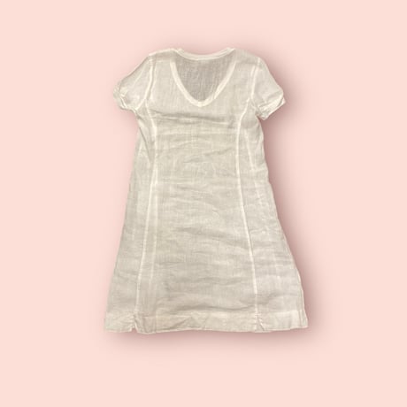 [USED] WHITE Linen ワンピース👗
