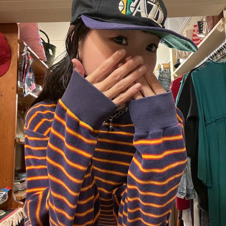[USED] GOOD BORO ♡ パイル地ボーダーTOPS