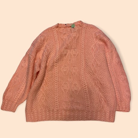 [USED] PINK💓ケーブルニット