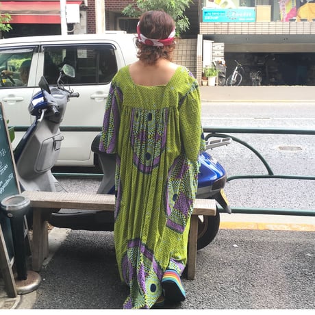 [USED]  アフリカン柄ロングワンピース