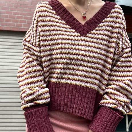 [USED]Vネックショート丈ニット ♡
