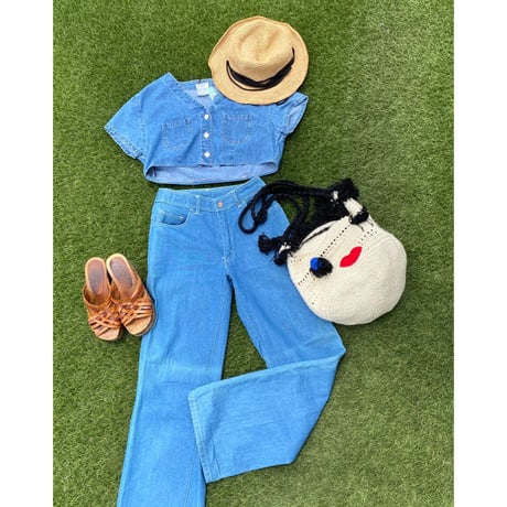 [USED] 80's フレアデニム CUTE ステッチ♡