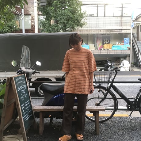[USED] オレンジボーダーBIG TEE
