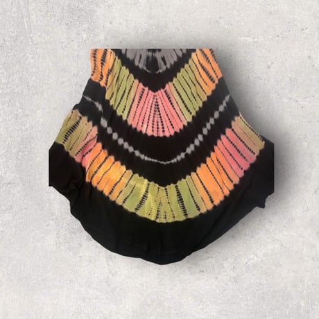 [USED] タイダイ刺繍BLACKレーヨンワンピ♡