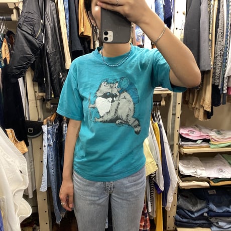 [USED] アライグマ プリントTee