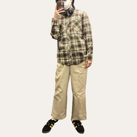[USED] Brown Check🤎cotton shirt