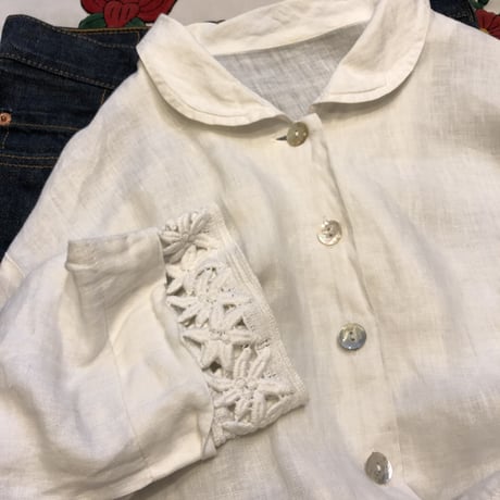 [USED] 白リネンシャツ