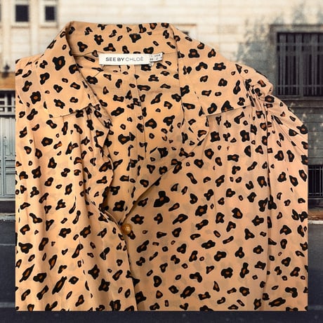 [USED]see by chloe レオパード シャツ ワンピース♡