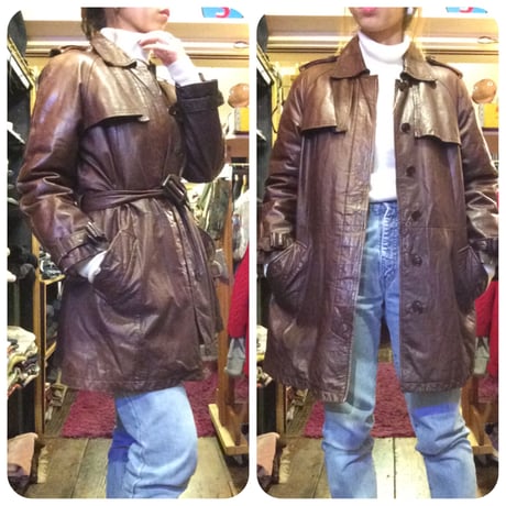 [USED] Real  Leatherトレンチコート