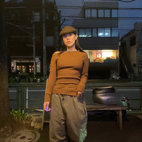 [USED]Jane Smith brown タイトストレッチトップス