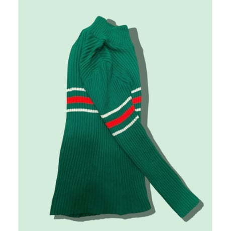[USED] セブンイレブンカラー❤️💚🤍 リブニット
