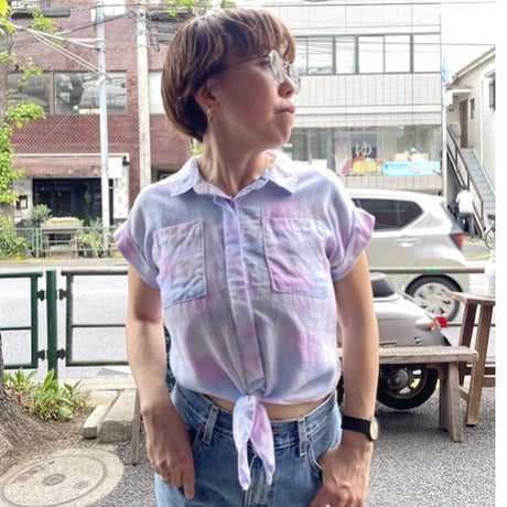 [USED]タイダイ柄前結びシャツ ♡