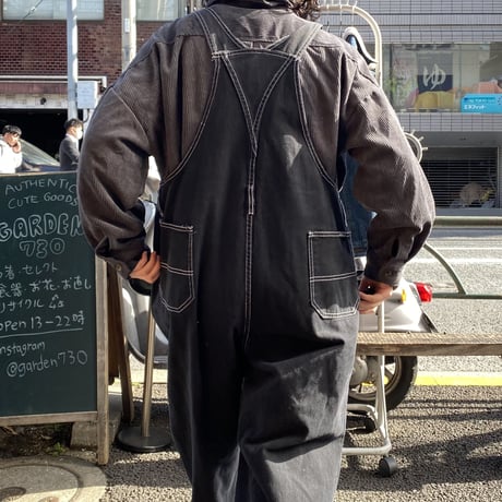 [USED]  made in U.S.A.👣 BLACK OVERALL