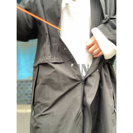 [USED] BLACK NYLON  LONG COAT