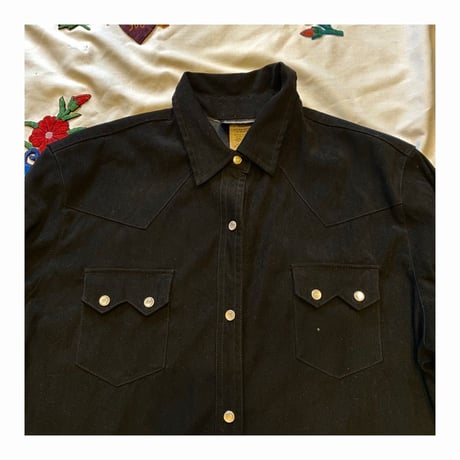 [USED] ベロア調 BLACK ウエスタンシャツ