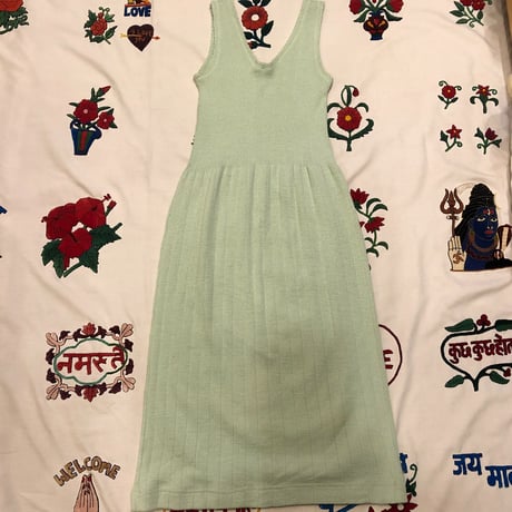 [USED] mint green KNIT ONE-PIECE
