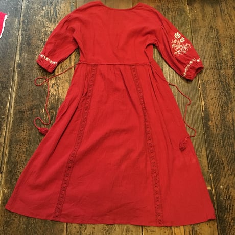 [USED]前開き 刺繍ワンピース