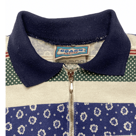 [USED] フラワー🌼ボーダーポロシャツ