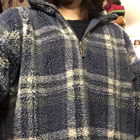 [USED] L.L.Bean 優しいチェック柄のフリース KIDS XL