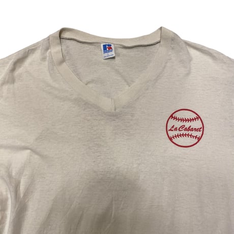 [USED] old russel Vネック BORO tee
