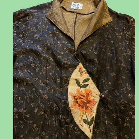 [USED] SILK 刺繍チャイナシャツ