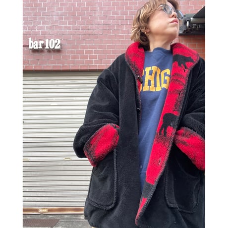 [USED] フリースリバーシブルコート♥️🖤