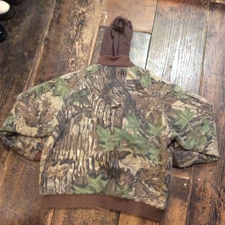 [USED] 重ね着風 CAMO フードJKT 中綿入り