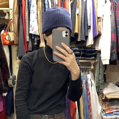 [USED] "American Apparel" NAVY ビーニー！